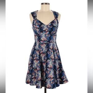 Ixia retro floral print fit and flare rockabilly dress, size med